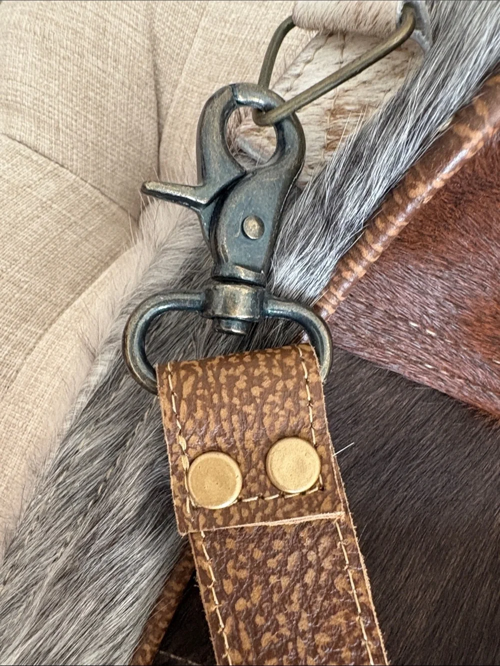 Myra Bag Leather and Hair Calf Messenger / Laptop Bag